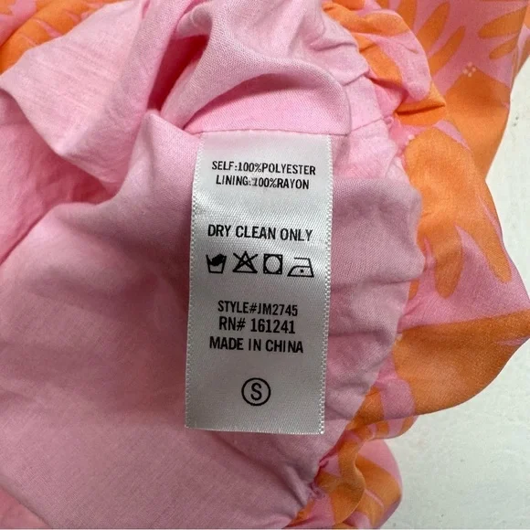 J.Marie dolman floral Orange and Pink Women's crop Top size Small - Picture 5 of 8